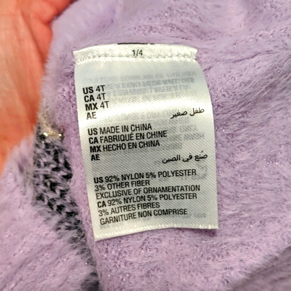 Girls Fuzzy Sweater 4T - Picture 4 of 5